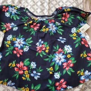 Old Navy Toddler Girl Floral Shirt 2T | NWT Navy Tropical Short Sleeve Top